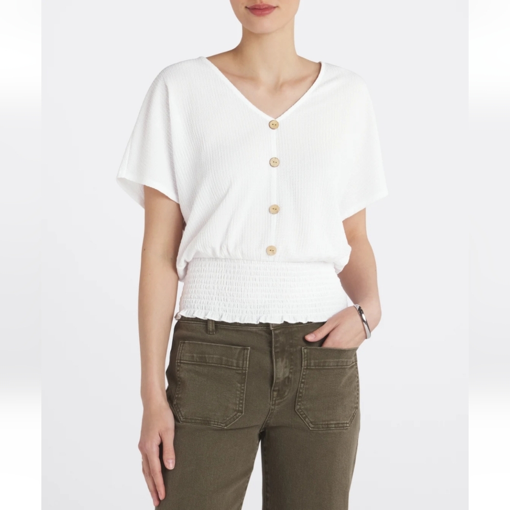 Fortune + Ivy Smock Waist Top